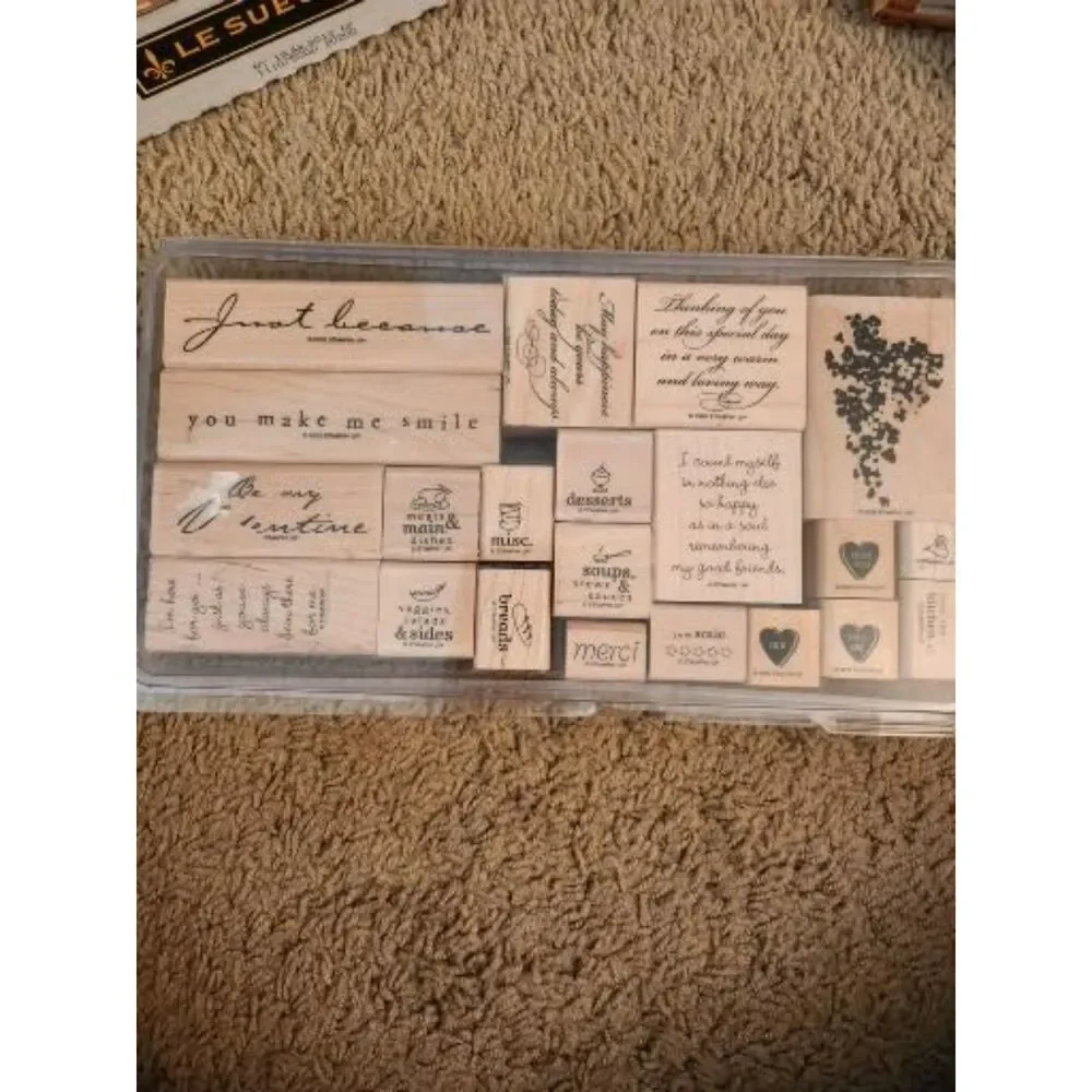 INVENTORY REDUCTION SALE. 21 New/Used Stampin Up Wooden Stamps B3